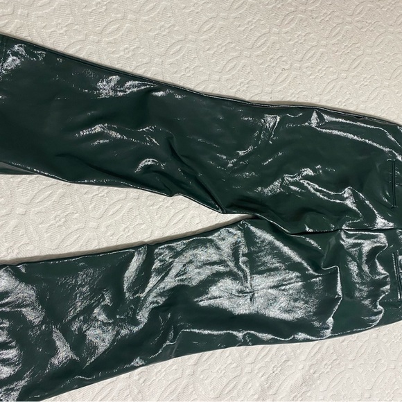 Green vinyl like ladies slacks. Size Large NWOT - Picture 7 of 8